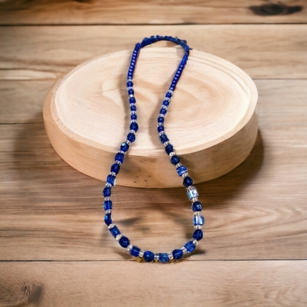 Blue bead necklace